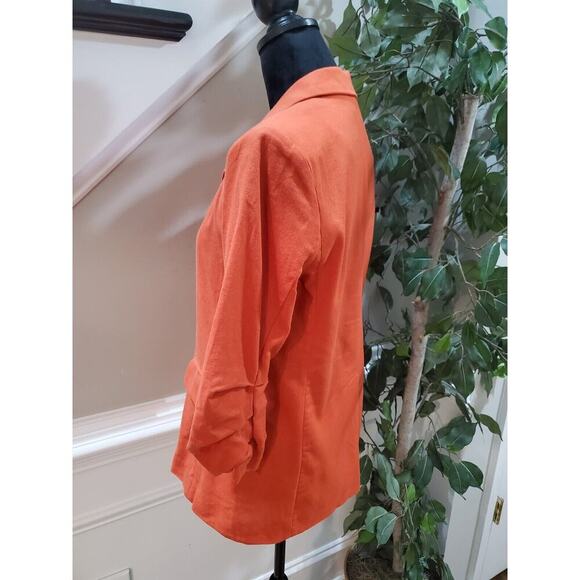 Lush Coral Cotton Single Breasted One Button Boyfriend Blazer Jacket Size Small - Picture 7 of 14